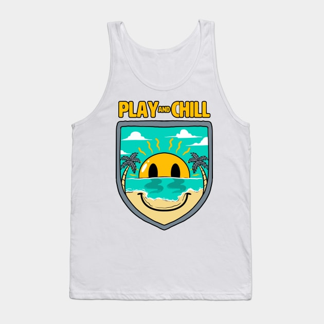 Play and chill Tank Top by binding classroom